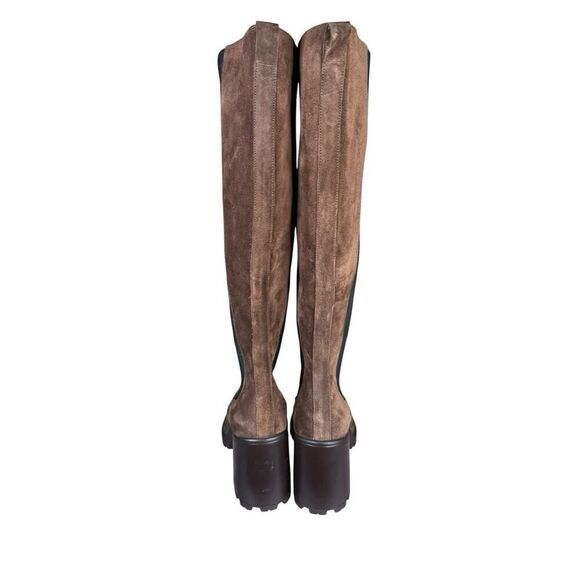 NEW Steve Madden Brown Suede Tall Platform Block Heel Boots sz 11 - Picture 10 of 14